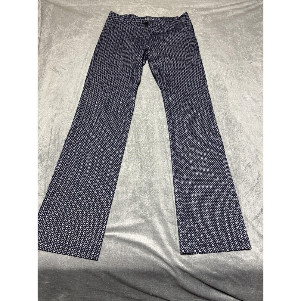 Betabrand Women Size L Tall Blue Ponte Pull On Straight Pants W0076 Dim